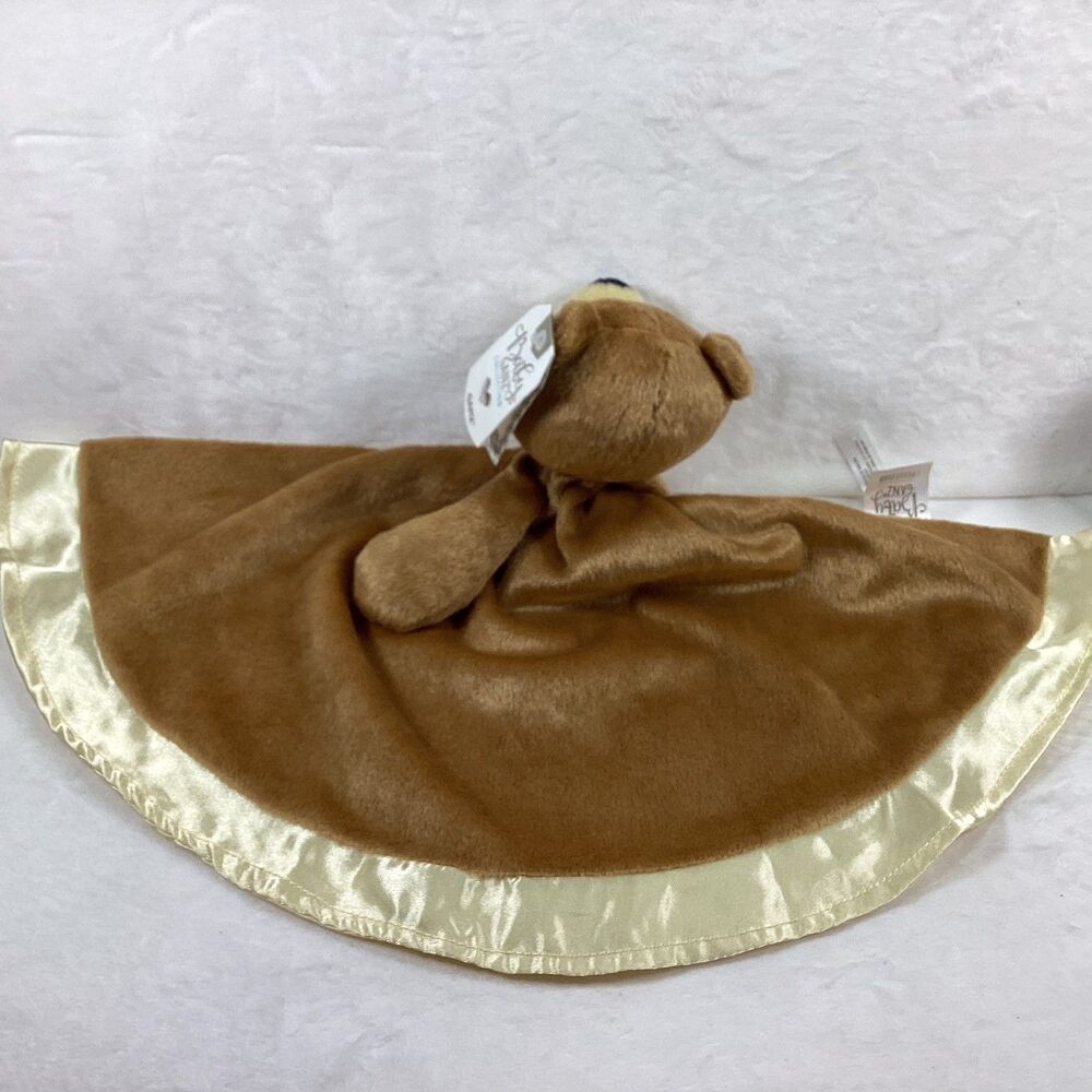 Baby Ganz Collection Brown Teddy Bear Security Blanket Plush Lovey Satin NWT - Picture 4 of 9